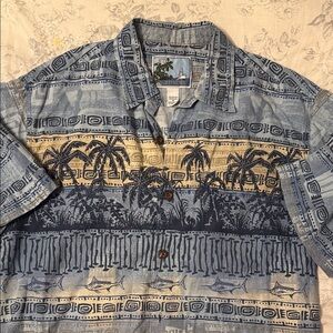 Blue Patterned Men's Shirt